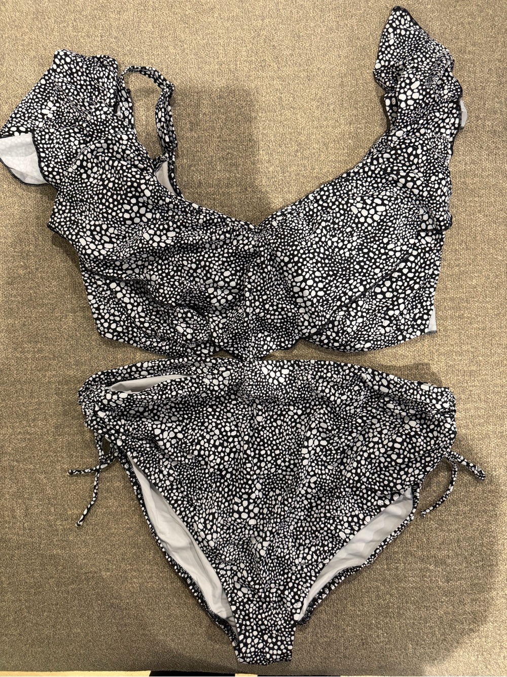 Elomi Black and White Pebble Print Bikini Bottoms